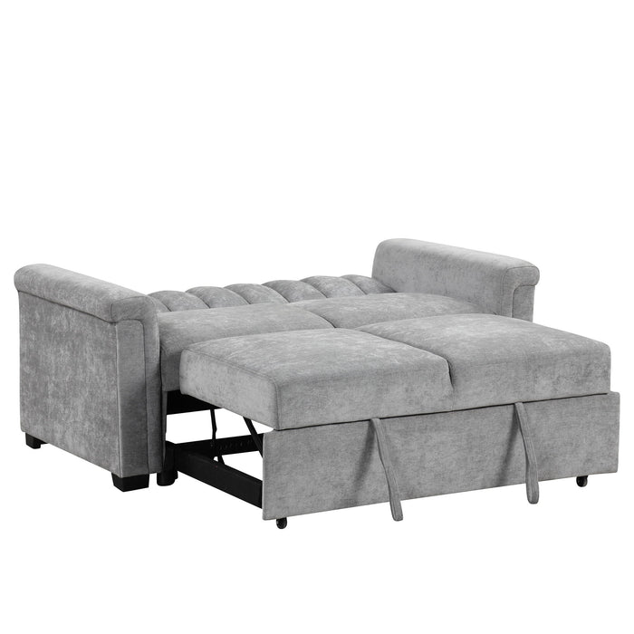 U_Style Convertible Soft Cushion Sofa Pull Bed, For Two People To Sit - Gray
