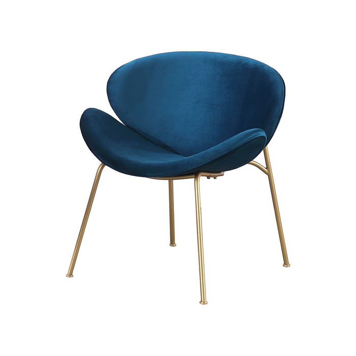 Velvet Dining Chairs, Upholstered Living Room Chairs With Gold Metal Legs Blue
