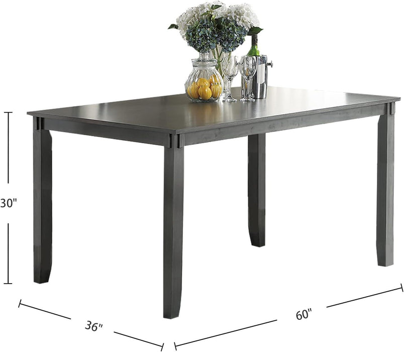 Gray Color Dining Room Furniture Unique Modern 6 Piece Set Dining Table 4 Side Chairs And A Bench Solid Wood Rubberwood And Veneers