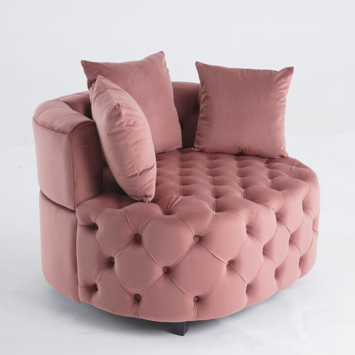 A&A Furniture, Accent Chair/Classical Barrel Chair For Living Room/Modern Leisure Sofa Chair - Pink