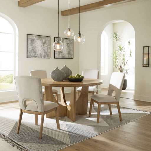 Dakmore - Brown - 5 Pc. - Dining Room Table, 4 Side Chairs Unique Piece Furniture