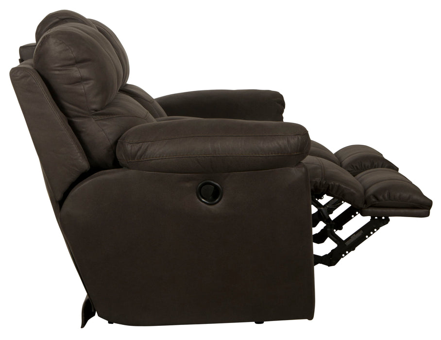 Atlas - Reclining Console Loveseat With Storage - Charcoal
