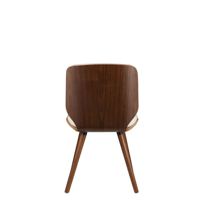 Nemesia - Accent Chair - White PU & Walnut Unique Piece Furniture
