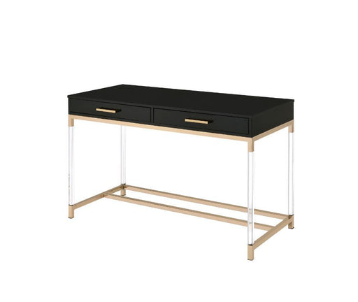 Adiel - Desk - Black & Gold Finish Unique Piece Furniture