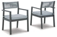 Eden Town - Gray / Light Gray - Arm Chair With Cushion (Set of 2) Unique Piece Furniture