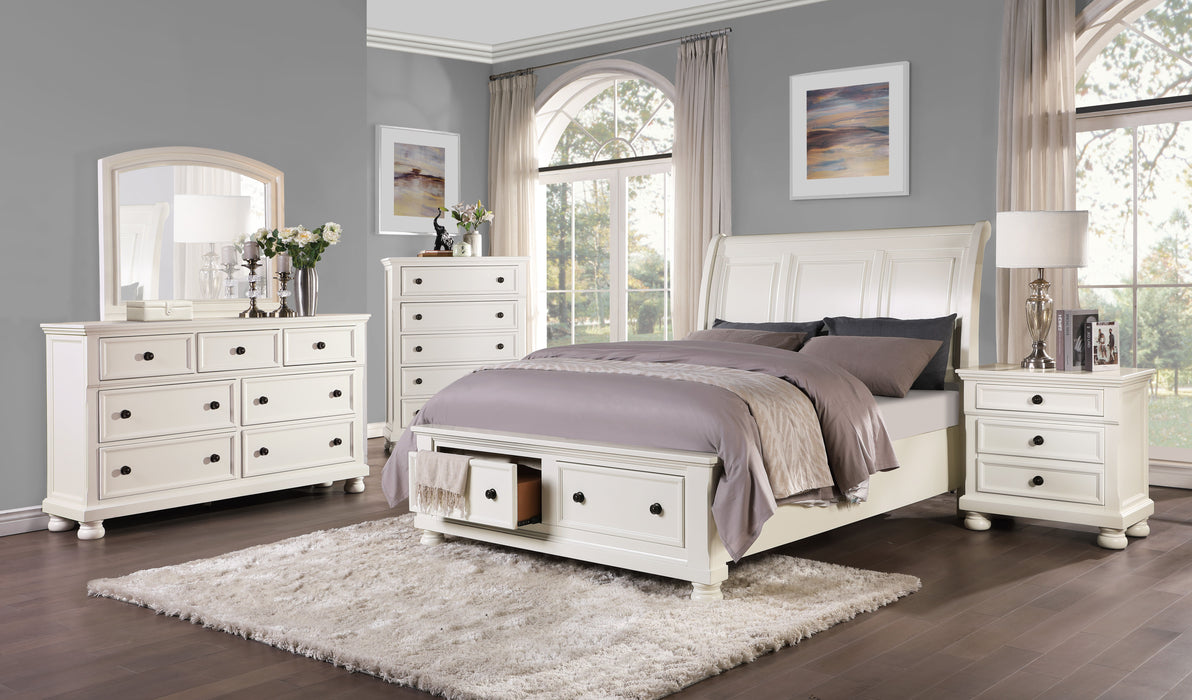 Bedroom Furniture White Finish Bun Feet Nightstand With Hidden Drawer Casual Transitional Bed Side Table