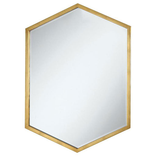 Bledel - Hexagon Shaped Wall Mirror - Gold Unique Piece Furniture