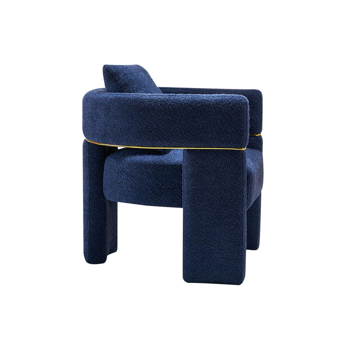 30.51" Wide Boucle Upholstered Accent Chair - Blue