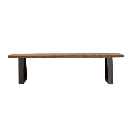 Ditman - Live Edge Dining Bench - Gray Sheesham And Black Unique Piece Furniture