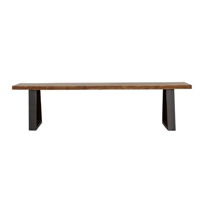 Ditman - Live Edge Dining Bench - Gray Sheesham And Black Unique Piece Furniture
