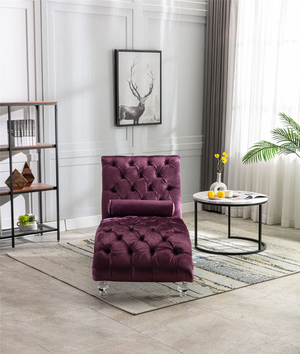 Coomore Leisure Concubine Sofa With Acrylic Feet - Purple