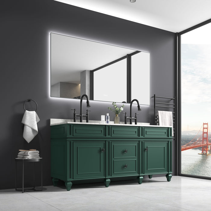LED Mirror Bathroom Vanity Mirror With Back Light, Wall Mount Anti-Fog Memory Large Adjustable Vanity Mirror