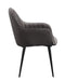 Caspian - Side Chair (Set of 2) - Dark Gray Fabric & Black Finish Unique Piece Furniture