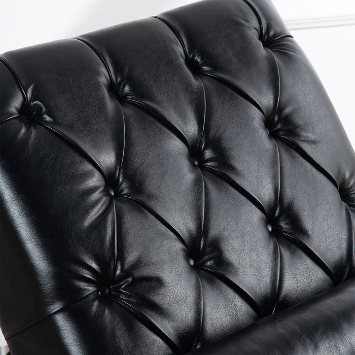 Upholstered Chaise Lounge - Black