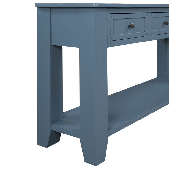 U_Style Modern Console Table Sofa Table For Living Room With 3 Drawers And 1 Shelf - Blue