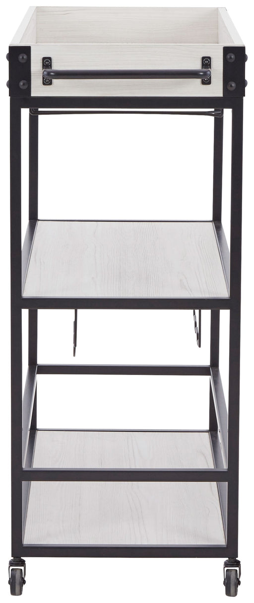 Bayflynn - White / Black - Bar Cart Unique Piece Furniture