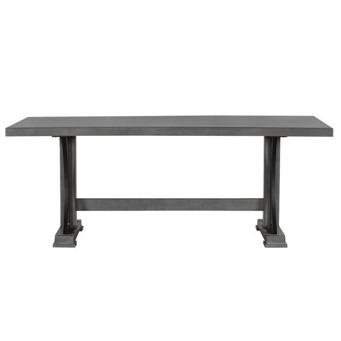 Trexm Retro Style Dining Table 78" Wood Rectangular Table, Seats Up To 8 - (Gray)