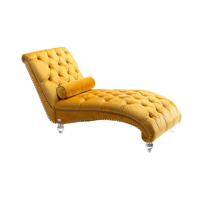 Coomore Leisure Concubine Sofa With Acrylic Feet - Mustard