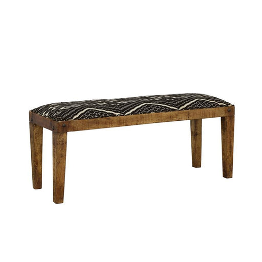 Lamont - Rectangular Upholstered Bench - Natural And Navy Unique Piece Furniture