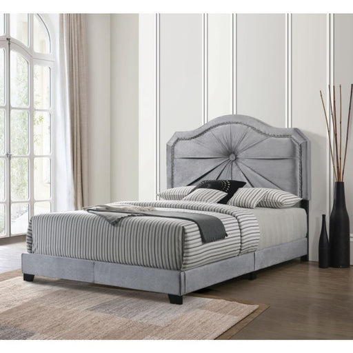 Frankie - Queen Bed - Gray Velvet Unique Piece Furniture