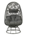 Hikre - Patio Lounge Chair - Clear Glass, Charcaol Fabric & Black Wicker Unique Piece Furniture