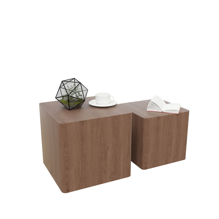 Nesting Table / Side Table / Coffee Table / End Table For Living Room, Office, Bedroom Walnutпјњset Of 2