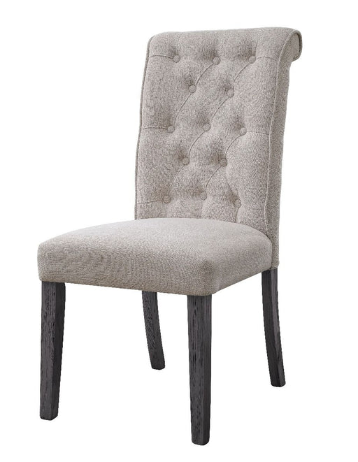Yabeina - Side Chair (Set of 2) - Beige Linen & Gray Finish Unique Piece Furniture