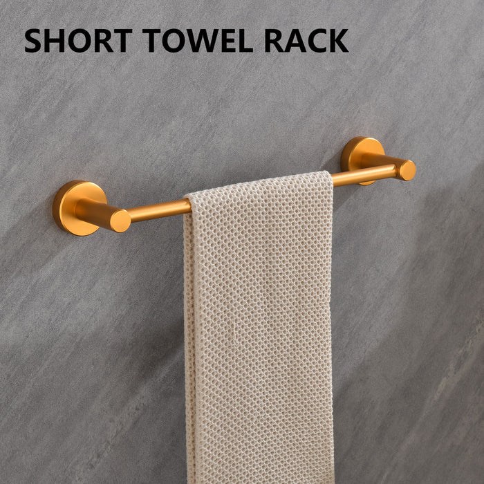 6 Piece Bathroom Towel Rack Set Wall Mount - Matt Black
