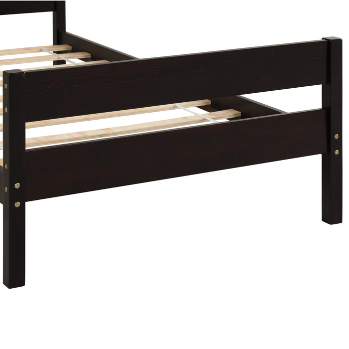 Twin Bed With Headboard And Footboard - Espresso