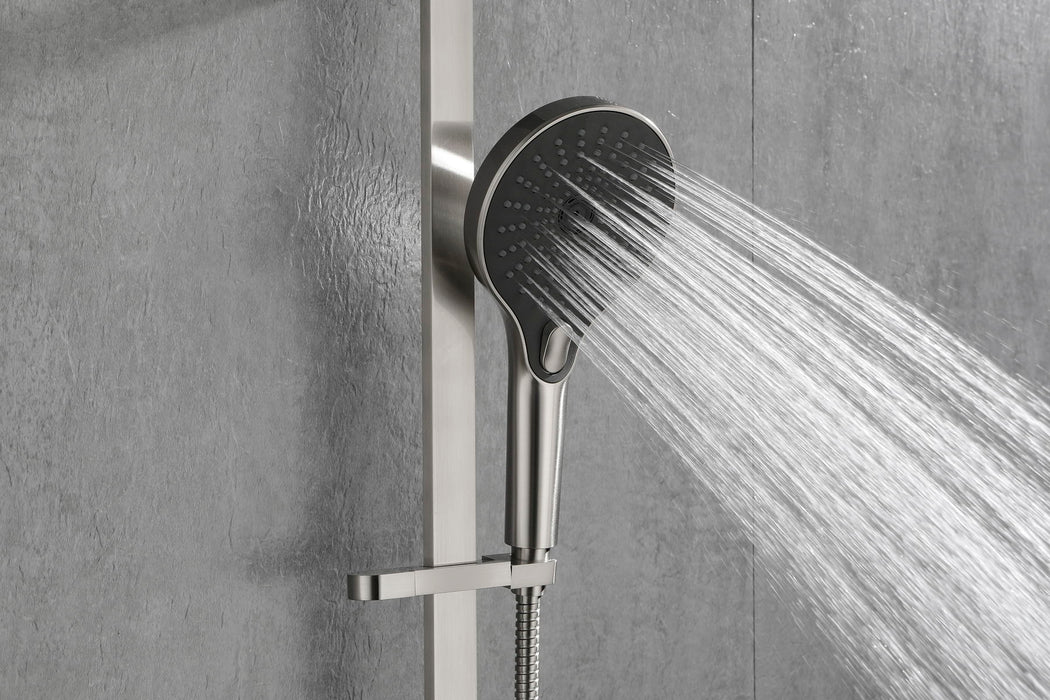 Showers Stainless Steel Slide Bar Grab Rail Includes Handheld Shower Head And 69 Inch Hose