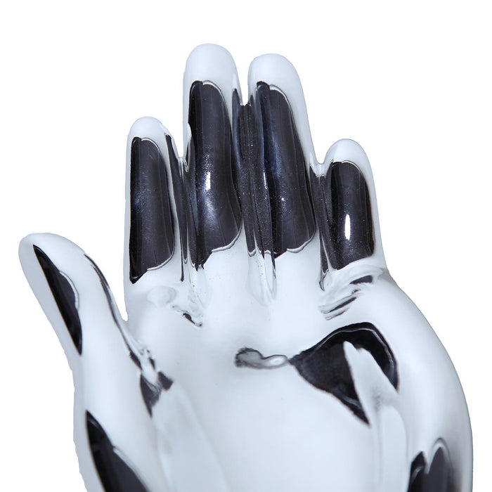 Ceramic Hand Sculpture In Silver - Functional And Decorative Piece For Your Home