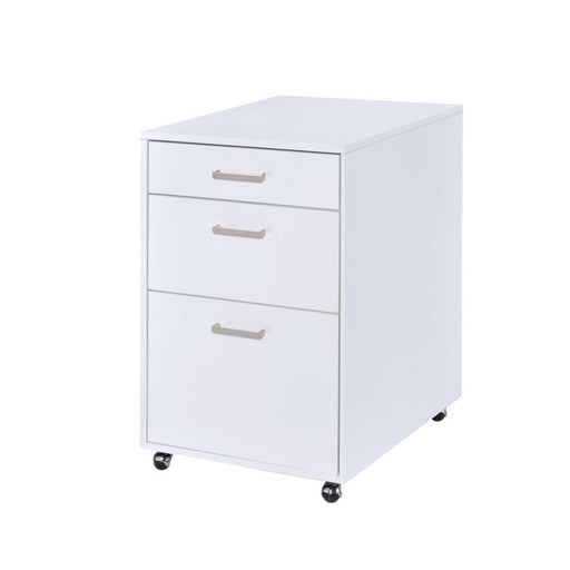 Coleen - File Cabinet - White High Gloss & Chrome Unique Piece Furniture