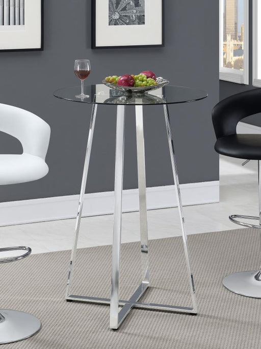 Zanella - Glass Top Bar Table - Chrome Unique Piece Furniture