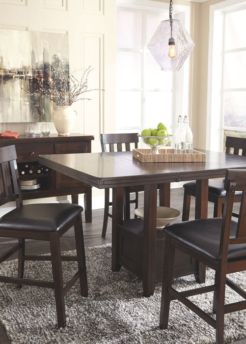 Haddigan - Dark Brown - Rectangular Dining Room Counter Extension Table Unique Piece Furniture