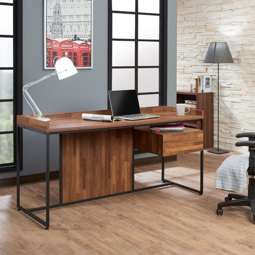Sara - Desk - Walnut & Sandy Black Unique Piece Furniture