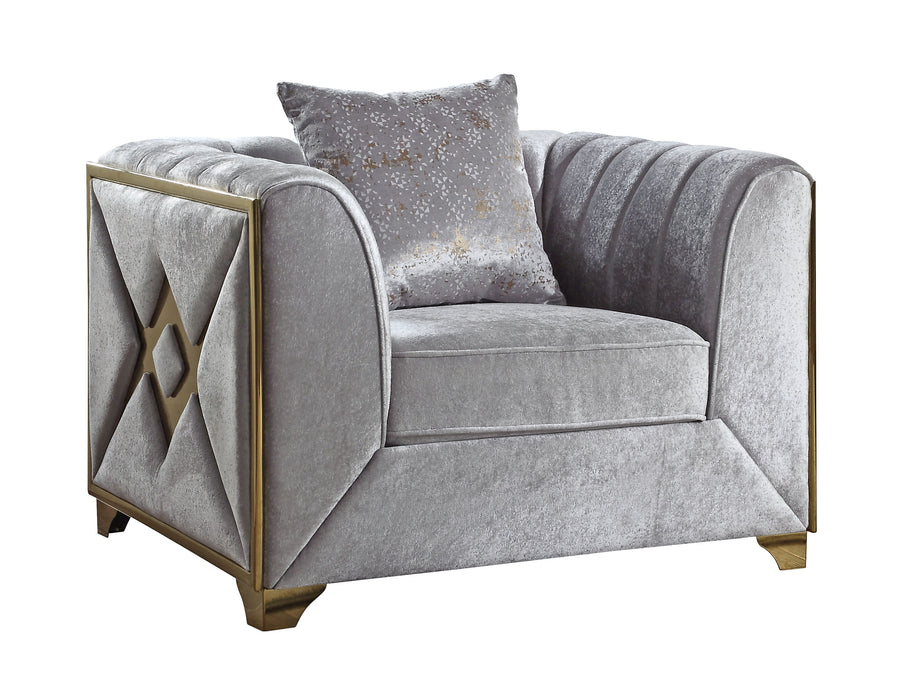 Velencia Modern Style Chair In Silver