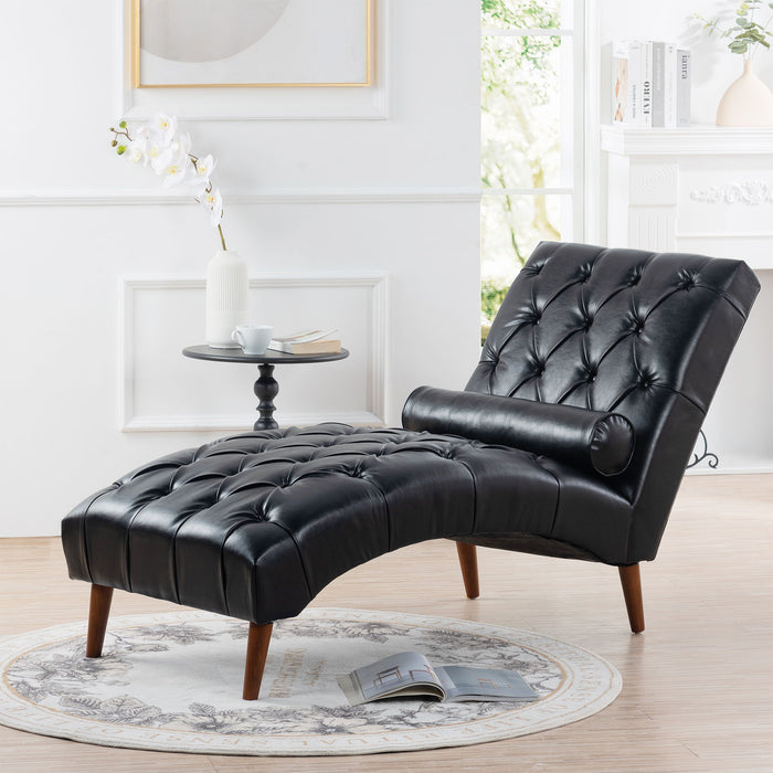 Upholstered Chaise Lounge - Black