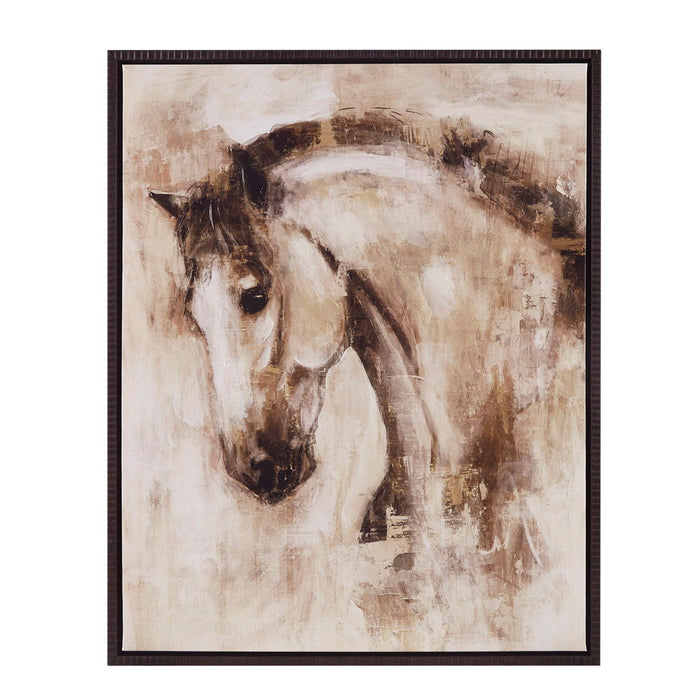 Hand Embellished Framed Canvas Horse Wall Art