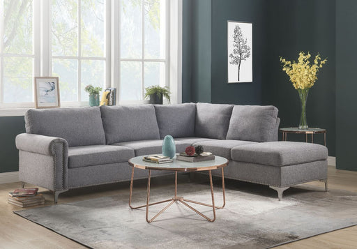 Melvyn - Sectional Sofa - Gray Fabric Unique Piece Furniture