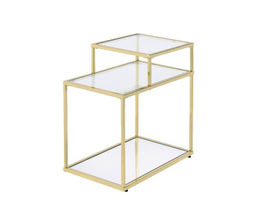 Uchenna - Accent Table - Clear Glass & Gold Finish - 23" Unique Piece Furniture