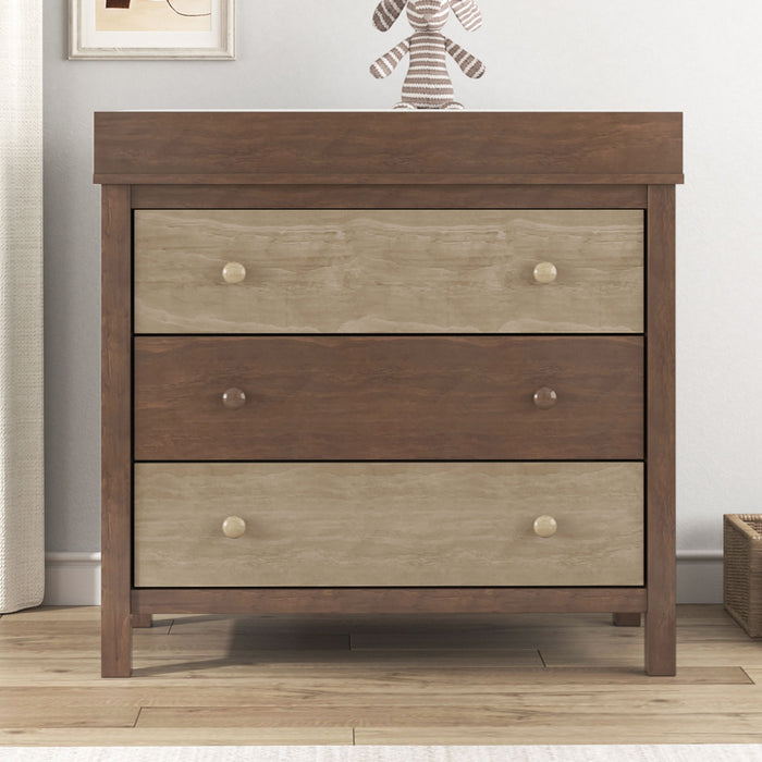 3-Drawer Changer Dresser With Removable Changing Tray In Brown