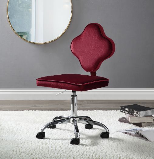 Clover - Office Chair - Red Velvet Unique Piece Furniture