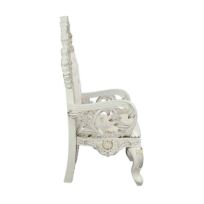 Adara - Dining Chair (Set of 2) - White PU & Antique White Finish Unique Piece Furniture
