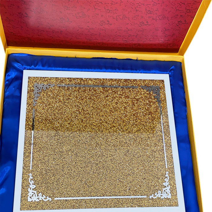 Ambrose Exquisite Glass Serving Tray In Gift Box - Gold