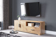 Larstin - Tan - Medium TV Stand Unique Piece Furniture