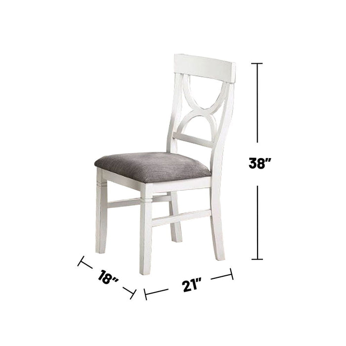 Carrol 6 Piece Wood Dining Set, White And Gray