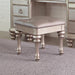 Bling Game - Upholstered Vanity Stool - Metallic Platinum Unique Piece Furniture