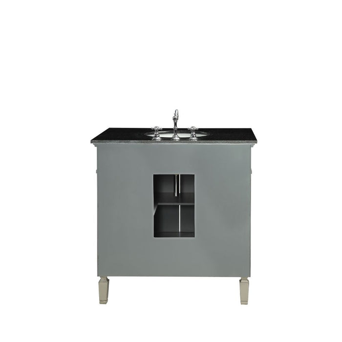 Atrian - Sink Cabinet - Black Marble & Mirrrored Unique Piece Furniture