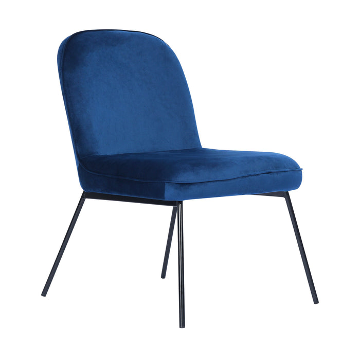 (Set of 2) Accent Chair Soft Velvet Leisure Chair Upholstered Dining Chair With Backrest Armrest, Dark Blue