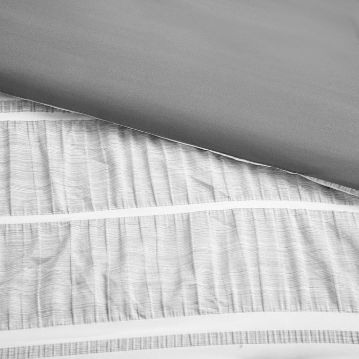 Striped Comforter Set - Grey